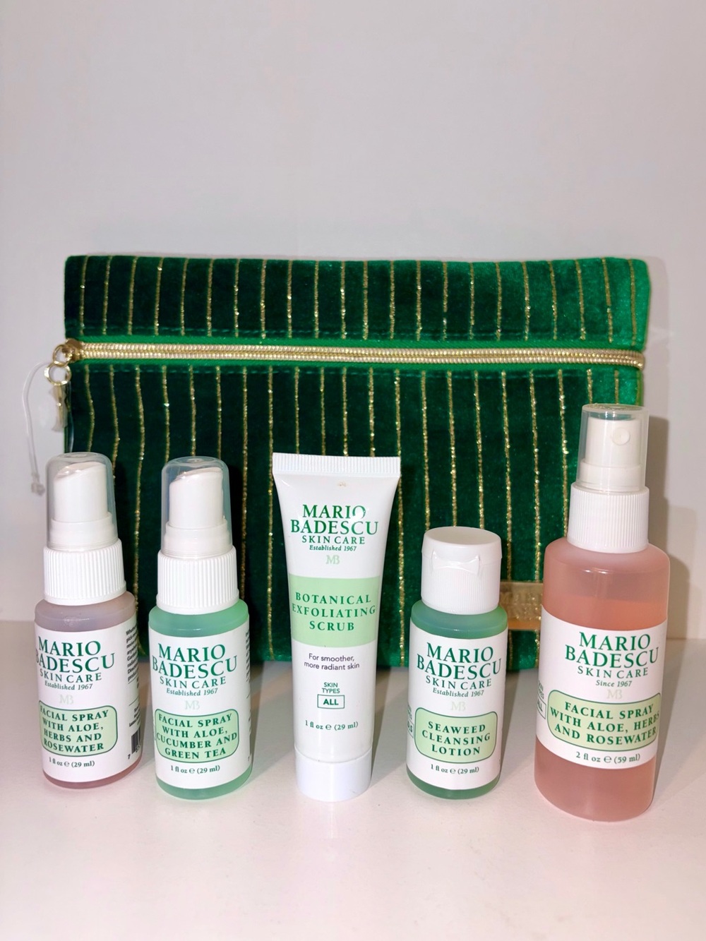 Mario Badescu Skincare Regimen Set and Clutch / Travel Case